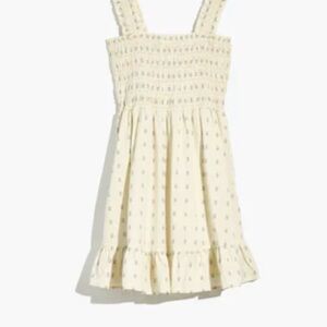 Madewell Lucie Smocked Tank Mini in Ikat Swiss Dot print NWOT Size XL